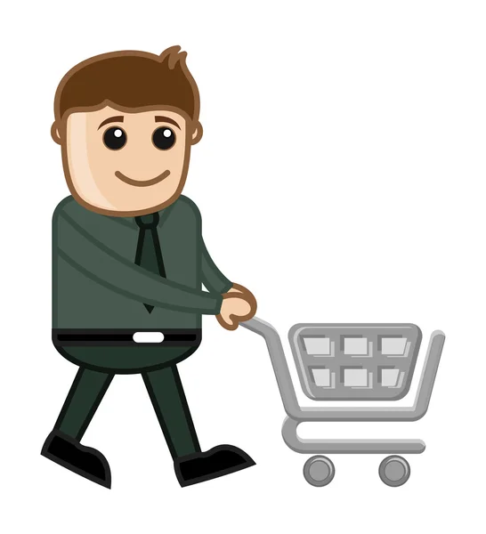 Shopping Cart - Cartoon Vector Royalty Free Stock Illustrations