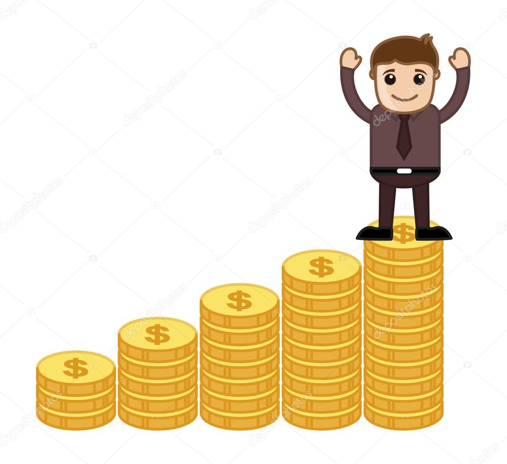 Money Maker Concept - Vector Character Cartoon Illustration