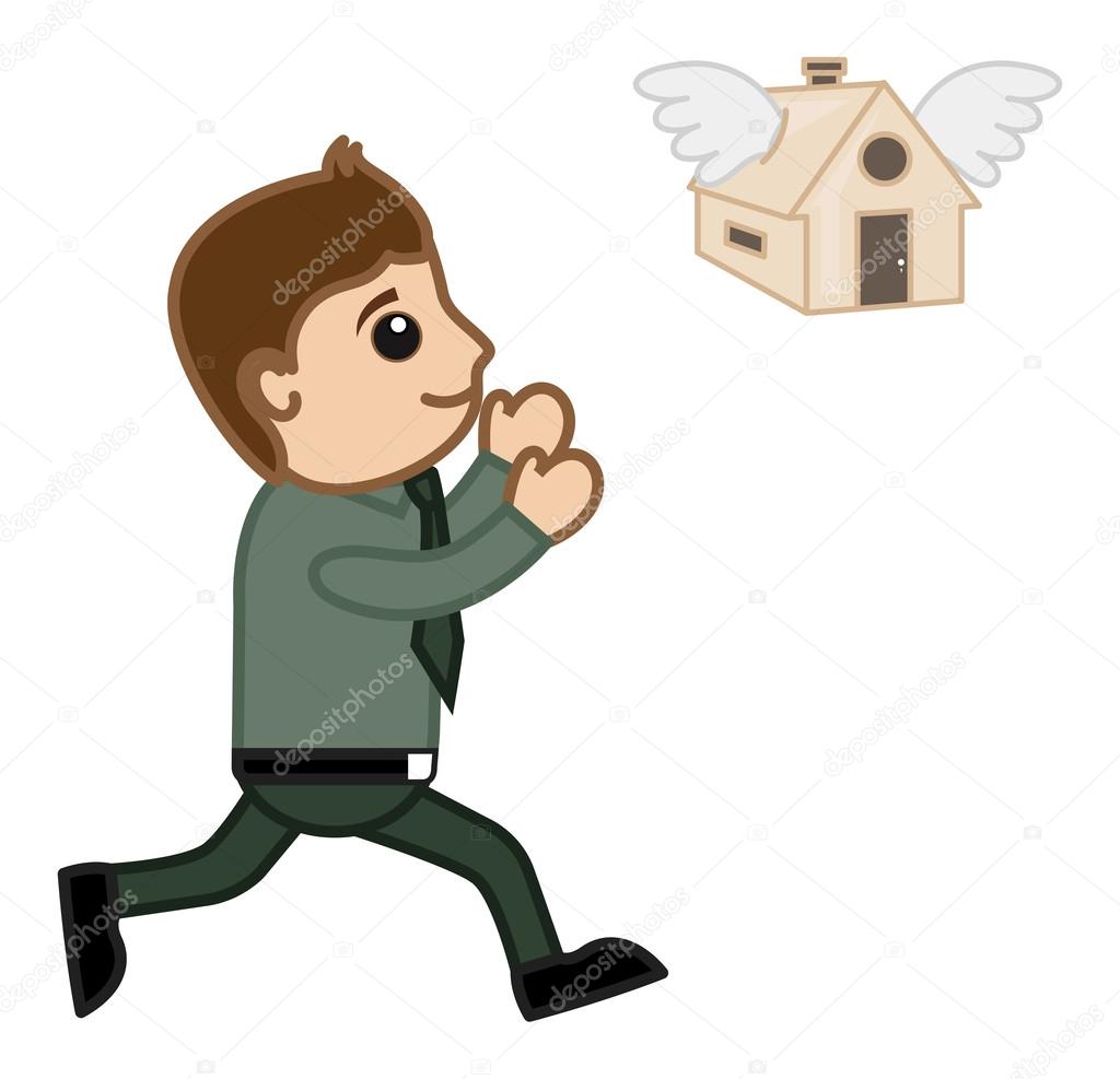Home Flying Away - Mortgage Loan Concept - Vector Character Cartoon Illustration Stock Vector Image by ©baavli #54176101 Home Flying Away - Mortgage Loan Concept - Vector Character Cartoon Illustration Stock Vector Image by ©baavli #54176101