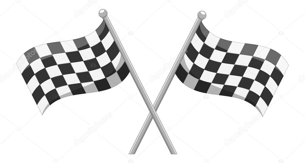 Racing Crossed Flag Vector Cartoon