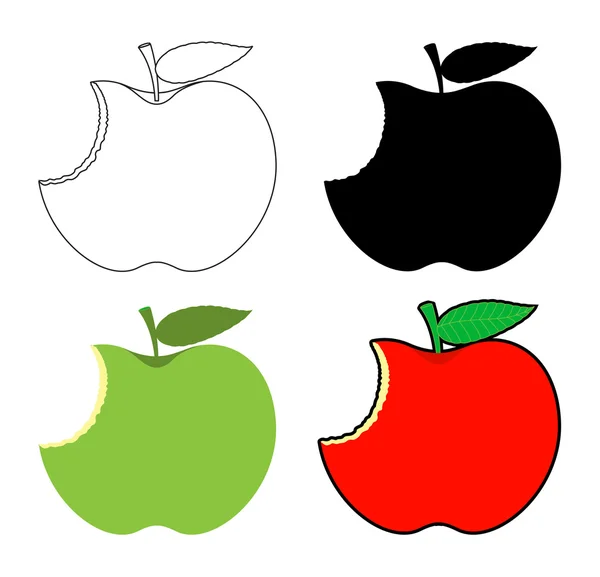 Gegeten appels ontwerpen Set — Stockvector