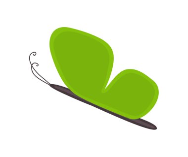 Yeşil kelebek çizim uçan