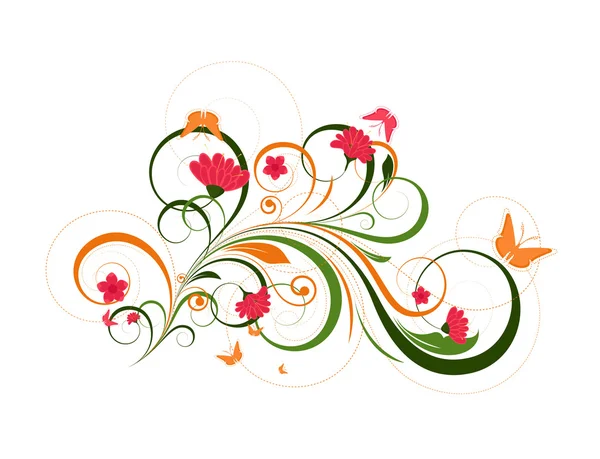 Diseños decorativos coloridos de la flora — Vector de stock