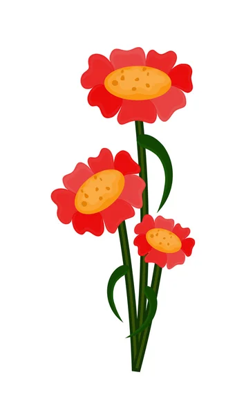 Röda blommor Plant — Stock vektor