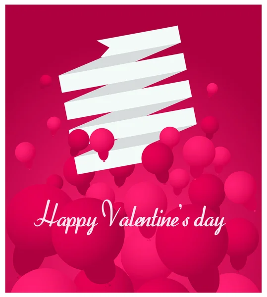 Щасливий день Святого Валентина повітряні кулі Вітальна листівка — стоковий вектор