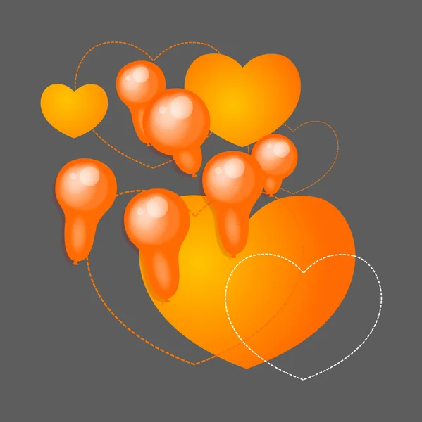 Hearts Balloons Background — Stock Vector