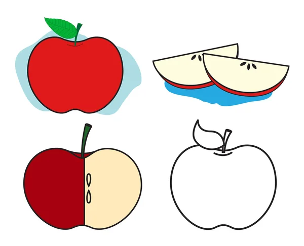 Appels en segmenten — Stockvector