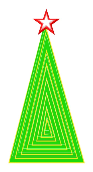 Diseño abstracto del árbol de Navidad con estrella — Vector de stock