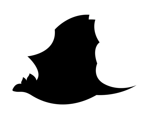 Dracula Bat Flying Silhouette — Stock Vector