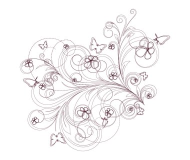 Dekoratif güzelleşmek öğelerinin çizim sanat