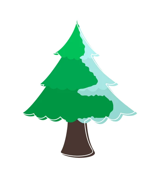 Snow on Christmas Tree — Stock Vector