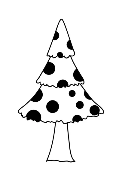 Retro Dotted Christmas Tree Design — Stock Vector