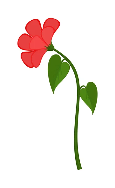 Planta de flor roja — Vector de stock