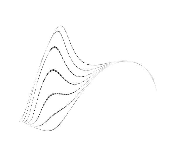 Faliste linie kropkowane — Wektor stockowy