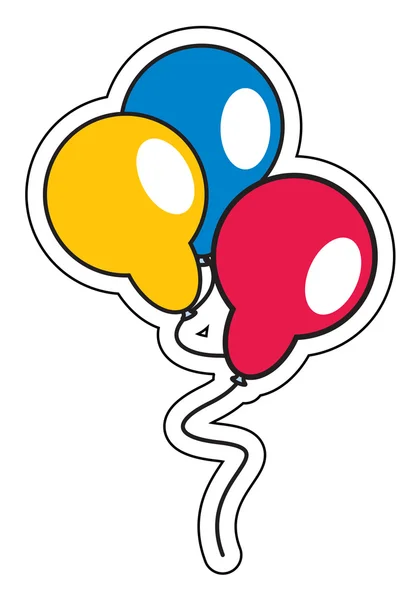 Farbige Luftballons Aufkleber — Stockvektor