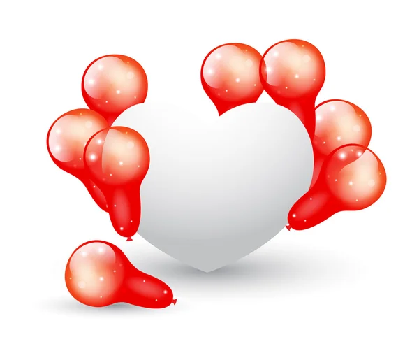 Ballonnen met hart Banner — Stockvector