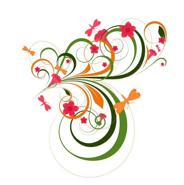 Diseños florales de colores adornados — Vector de stock