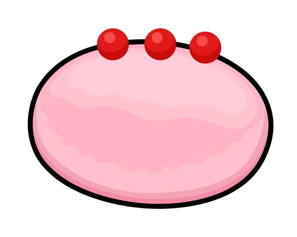 Postre dulce con cereza — Vector de stock