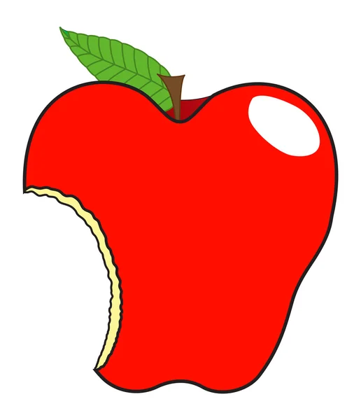 Eaten Apple Vector Illustration — Stock Vector