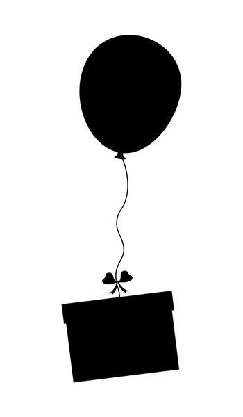Balloon with Gift Box Shape — Stock Vector