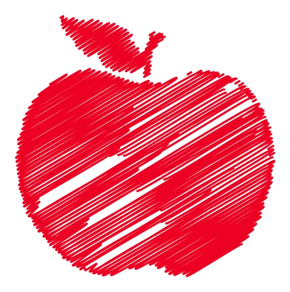 Scribble Red Apple — Stock Vector