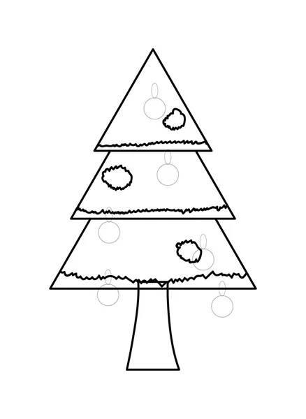 Julgran ritning form — Stock vektor
