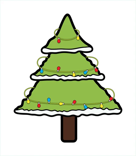 Σχέδιο χριστουγεννιάτικων δέντρων του διακοσμητικά φώτα — Διανυσματικό Αρχείο
