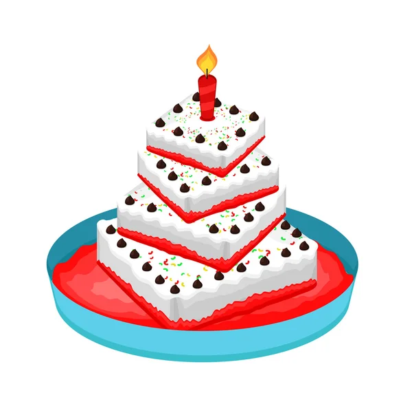 Verjaardag Cake Vector — Stockvector