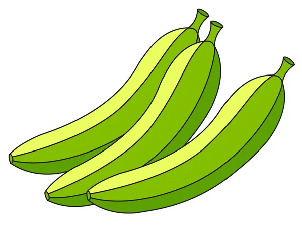 Verde Bananas Vector — Vetor de Stock