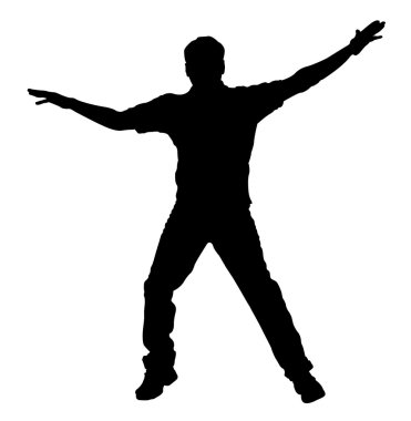 mutlu bir adam siluet