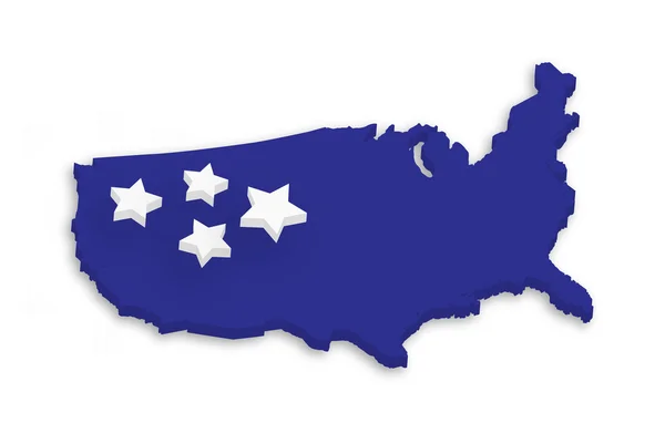 3d Karte der USA — Stockvektor