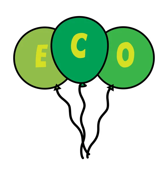 Eco Green ballonnen — Stockvector