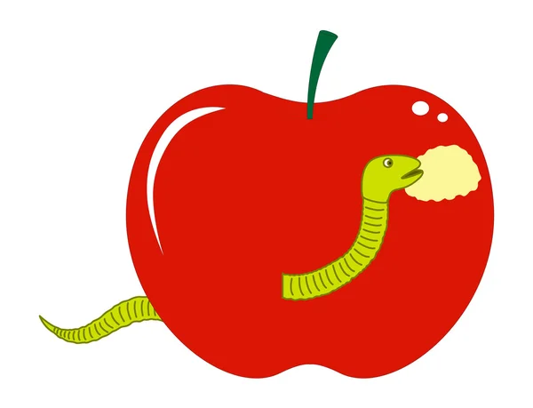 Bug äta äpple — Stock vektor