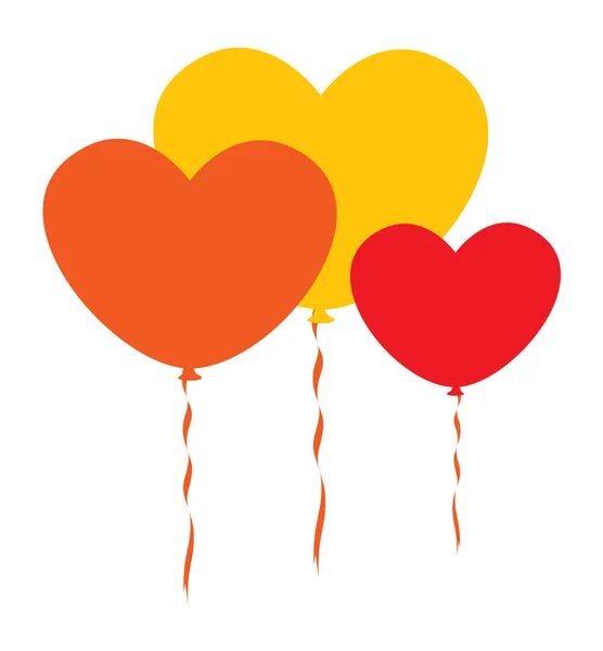 Vintage coloridos corazones globos — Vector de stock