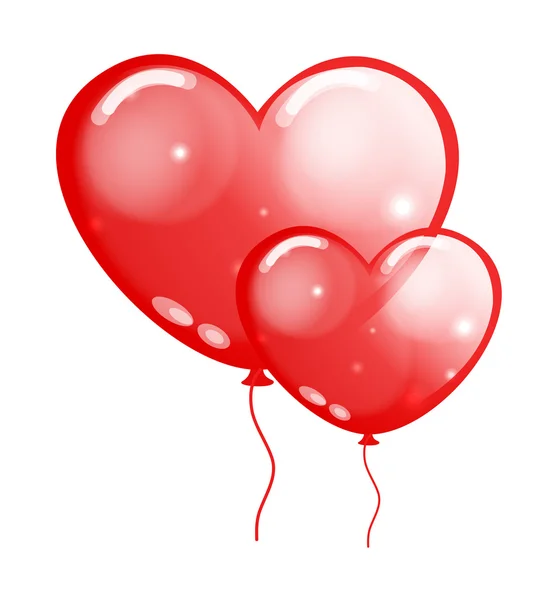 Glossy Heart Balloons Illustration — Stock Vector