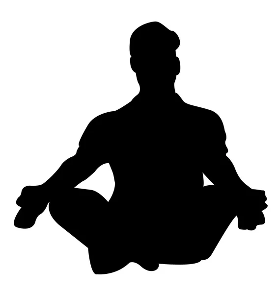 Silhouette uomo yoga — Vettoriale Stock