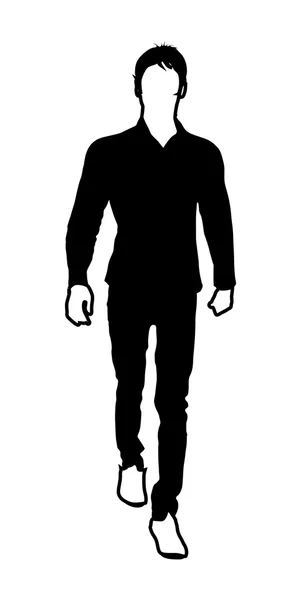 Walking Man Silhouette — Stock Vector