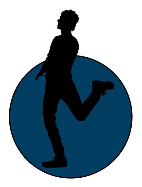 Jumping Man Silhouette — Stock Vector