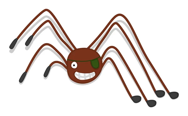 Rolig pirat Halloween Spider — Stock vektor