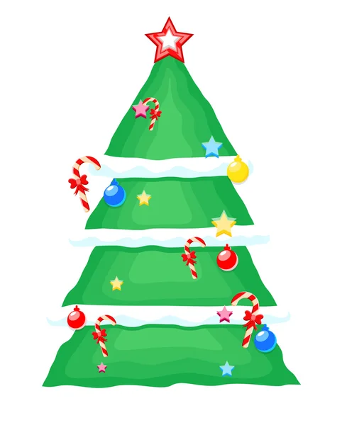 Diseño decorativo del árbol de Navidad — Vector de stock