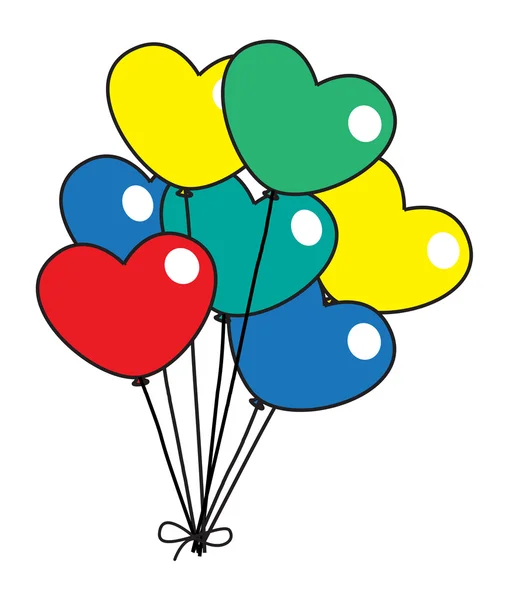 Globos coloridos de corazones retro — Archivo Imágenes Vectoriales