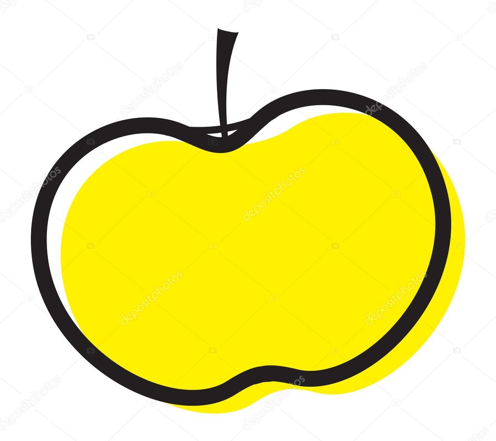 Яблоки желтые стилизованные