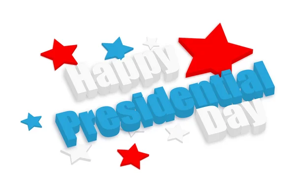 Happy Presidential Day 3d Text — Stock Vector