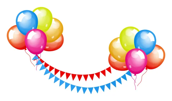 Balões festivos coloridos brilhantes — Vetor de Stock