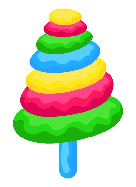 Πολύχρωμο καραμέλα στυλ χριστουγεννιάτικο δέντρο — Διανυσματικό Αρχείο