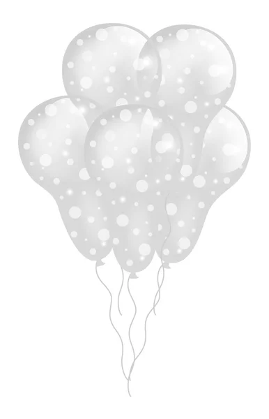 Weiße Luftballons — Stockvektor