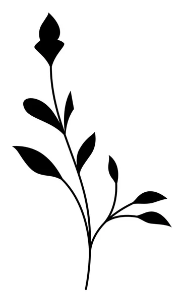 Élément florissant tourbillon noir — Image vectorielle