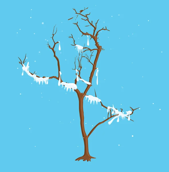 Vintersnö träd — Stock vektor