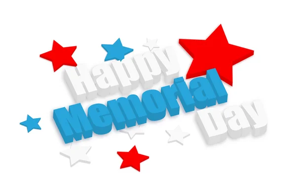 Happy Memorial Day 3d Text — Stock Vector