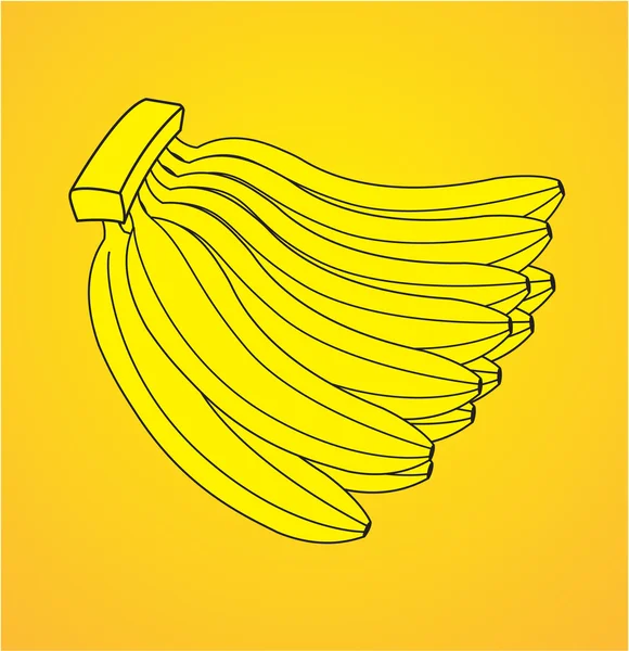 Bananas Bunch Vector Ilustração — Vetor de Stock